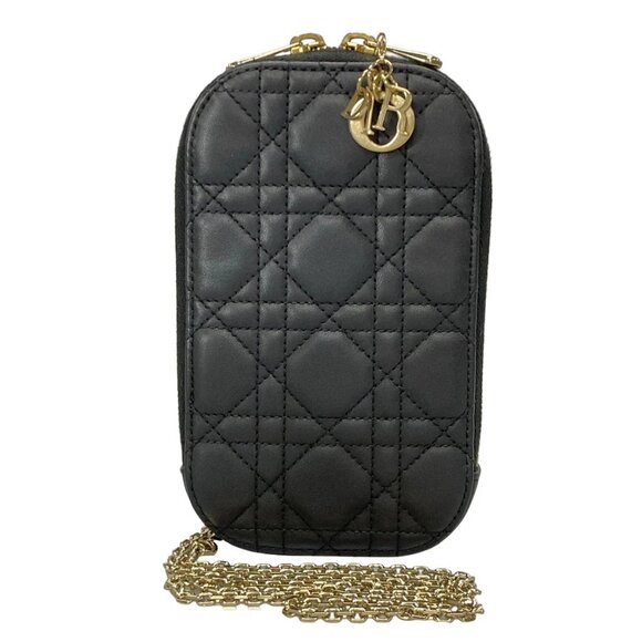 DIOR/ChristianDior Lady Dior Call'in Dior Phone Holder -Lambskin 757-082725 - Picture 1 of 14